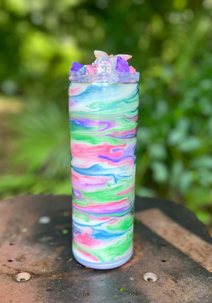 20 ounce Butterfly Tumbler with Topper